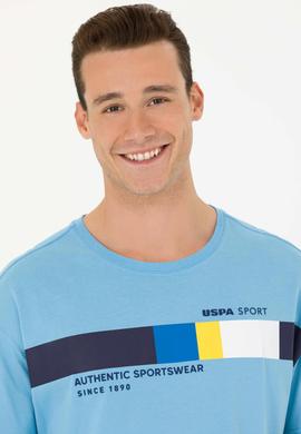 Erkek Turkuaz Comfort Bisiklet Yaka Tişört - 50263283022