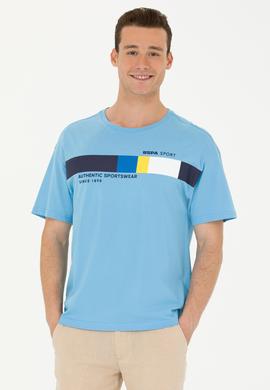 Erkek Turkuaz Comfort Bisiklet Yaka Tişört - 50263283022