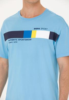 Erkek Turkuaz Comfort Bisiklet Yaka Tişört - 50263283022