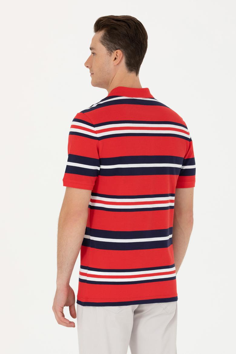 Erkek Kırmızı Polo Yaka Tişört - 50263219013