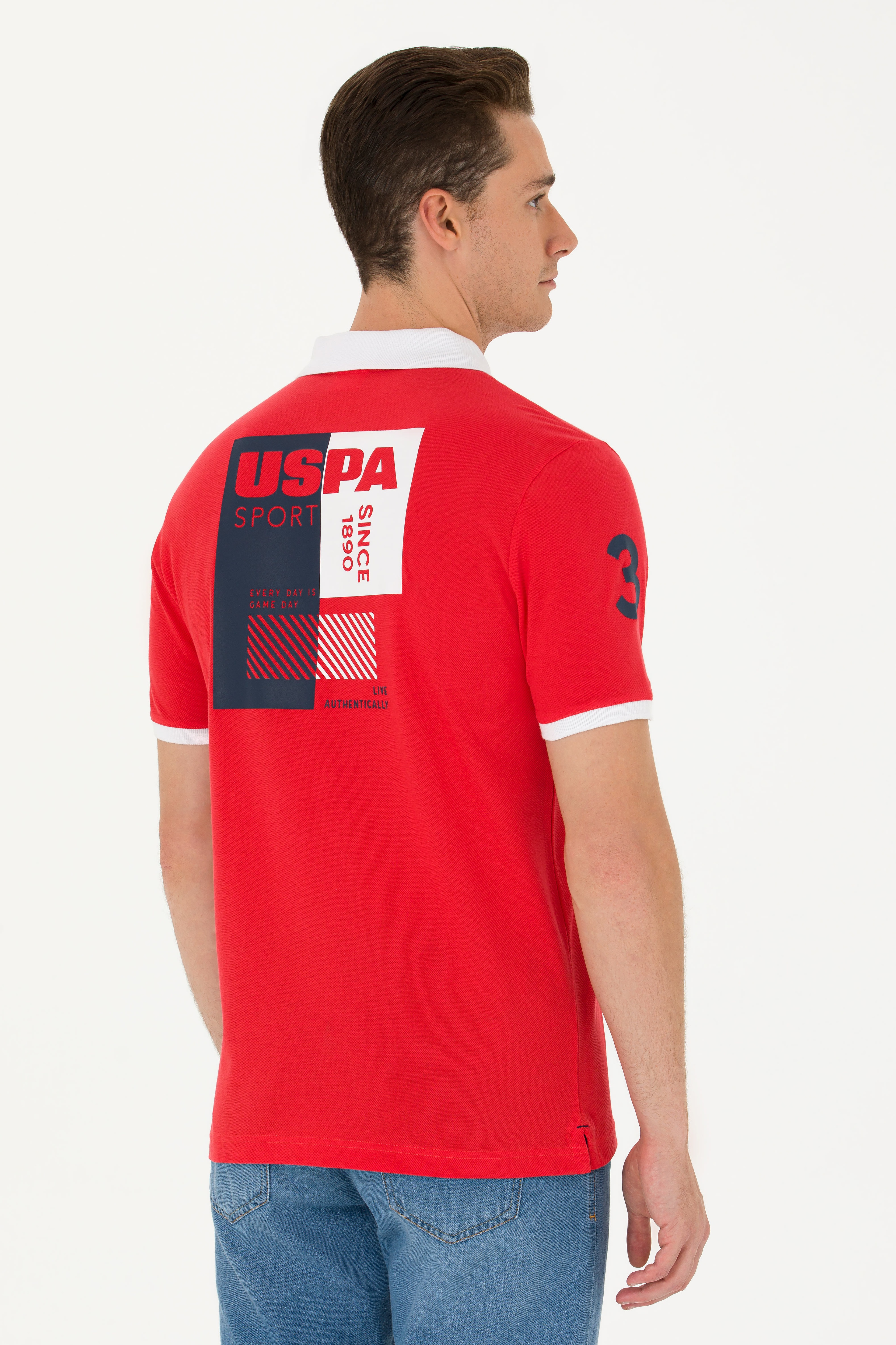 Erkek Kırmızı Polo Yaka Tişört - Image 5