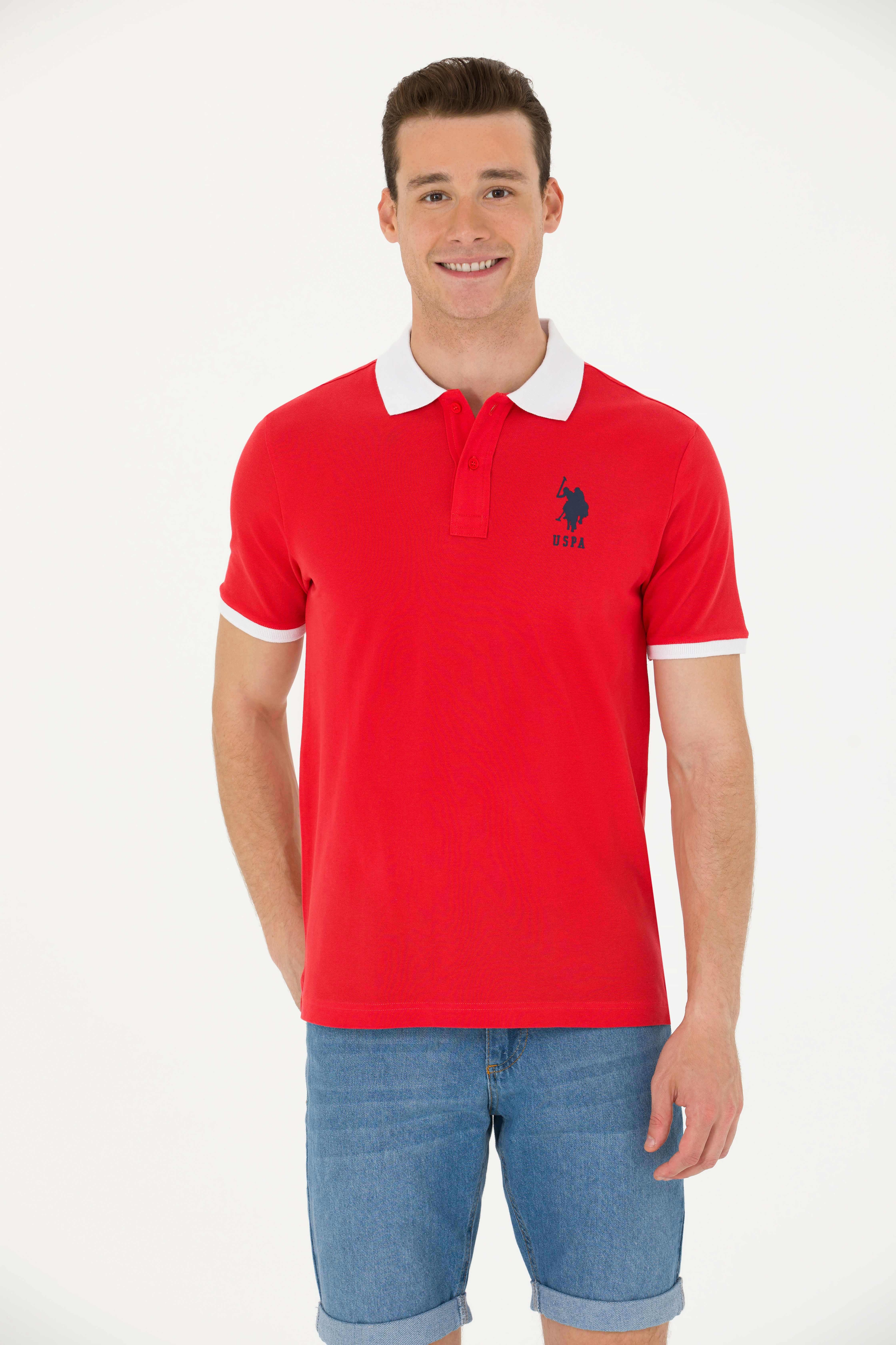 Erkek Kırmızı Polo Yaka Tişört - Image 1
