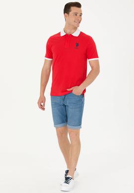 Erkek Kırmızı Polo Yaka Tişört - 50263444025