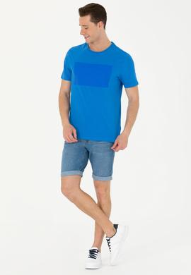 Erkek Saks Bisiklet Yaka Tişört - 50263564033