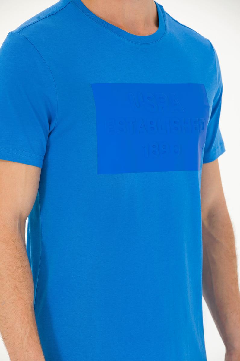 Erkek Saks Bisiklet Yaka Tişört