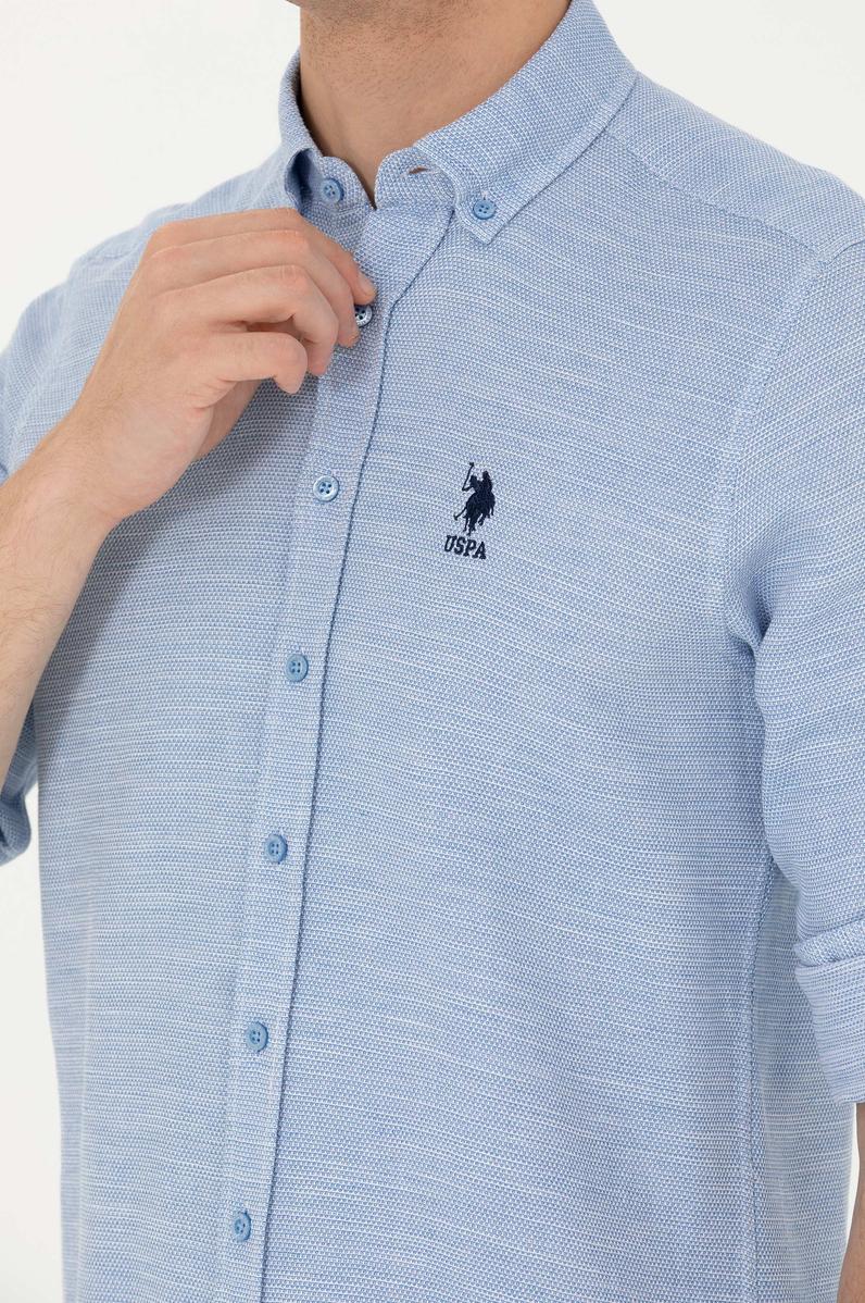 Erkek Mavi Uzun Kollu Gömlek