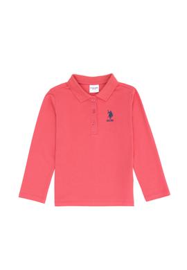 Kız Çocuk Pembe Polo Yaka Basic Sweatshirt - 50276782021