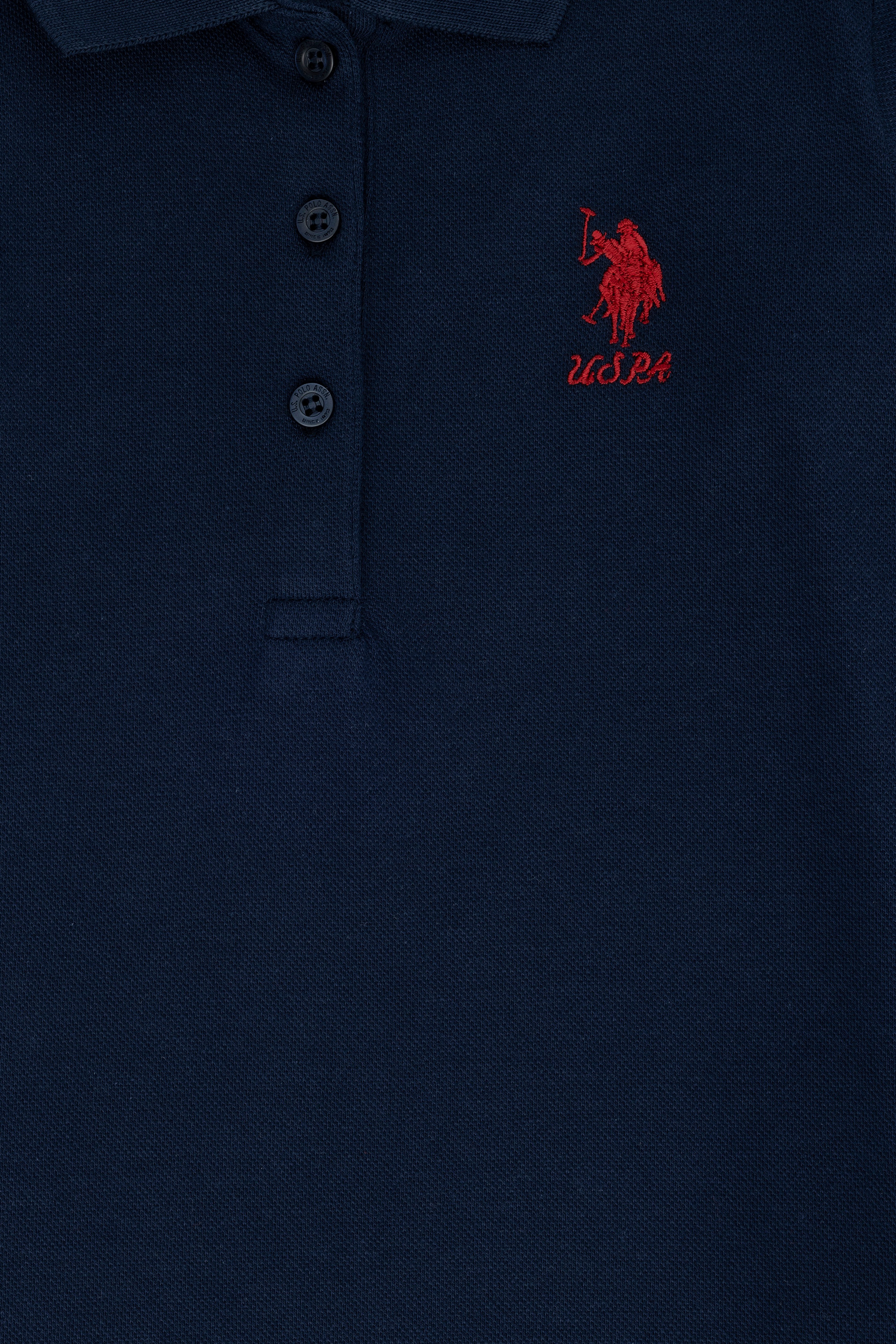 Kız Çocuk Lacivert Polo Yaka Basic Sweatshirt