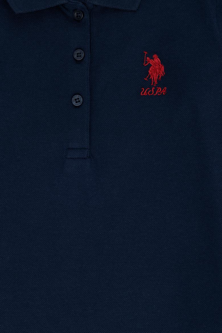 Kız Çocuk Lacivert Polo Yaka Basic Sweatshirt - 50276782032