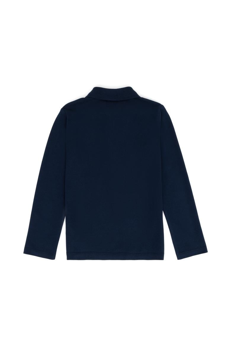 Kız Çocuk Lacivert Polo Yaka Basic Sweatshirt - 50276782032
