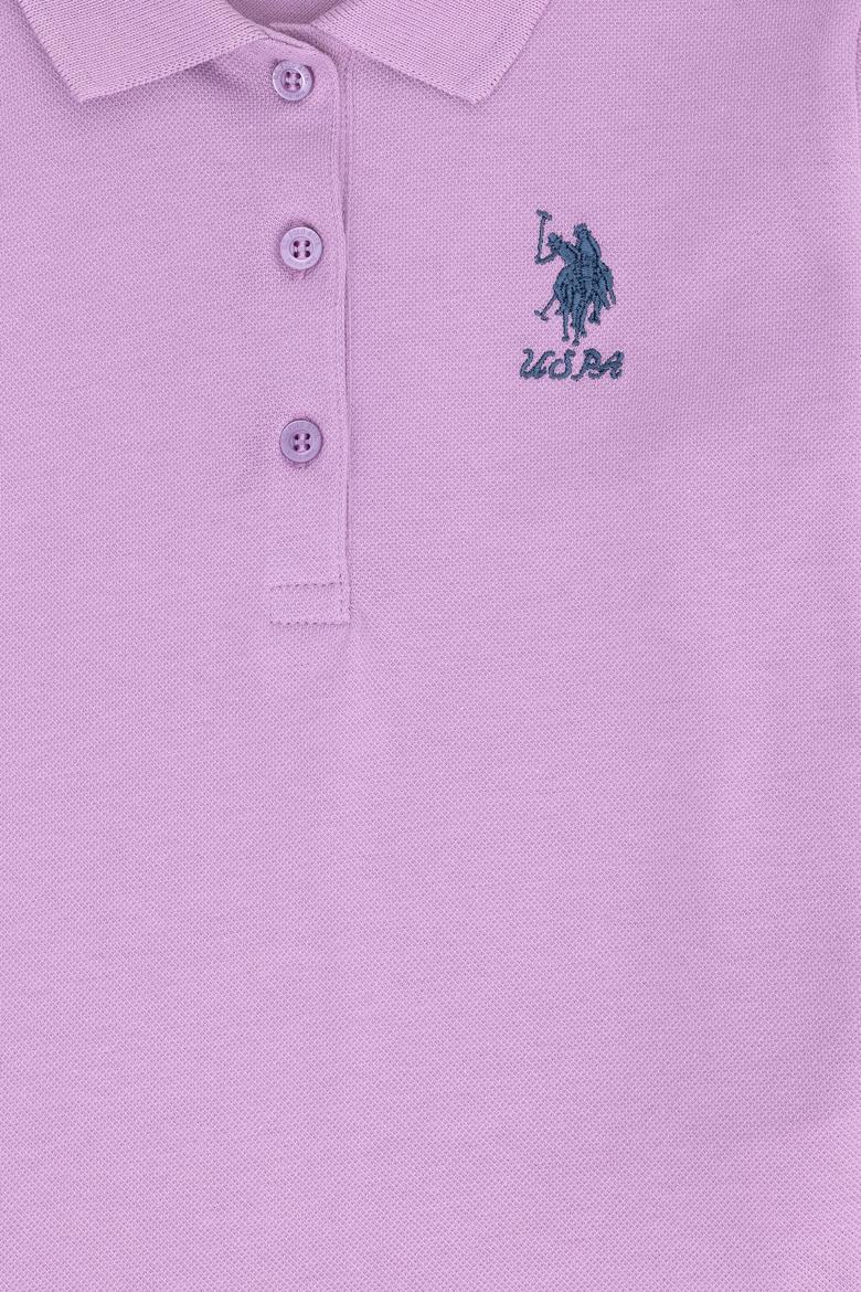 Kız Çocuk Lila Polo Yaka Basic Sweatshirt - 50276782041