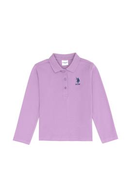 Kız Çocuk Lila Polo Yaka Basic Sweatshirt - 50276782041