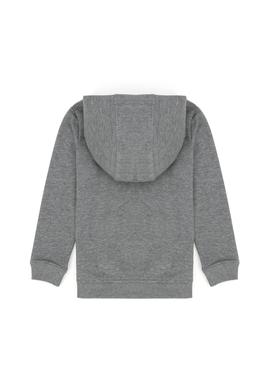 Kız Çocuk Gri Melanj Basic Kapüşonlu Sweatshirt - 50276872054