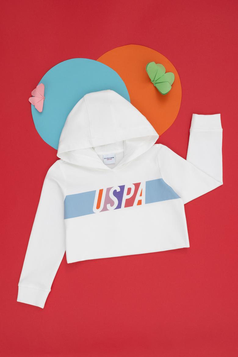 Çocuk Ekru Kapüşonlu Sweatshirt - 50276898003