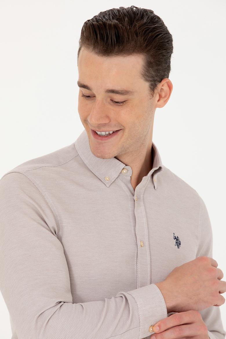 Erkek Kum Uzun Kollu Gömlek - 50279420001