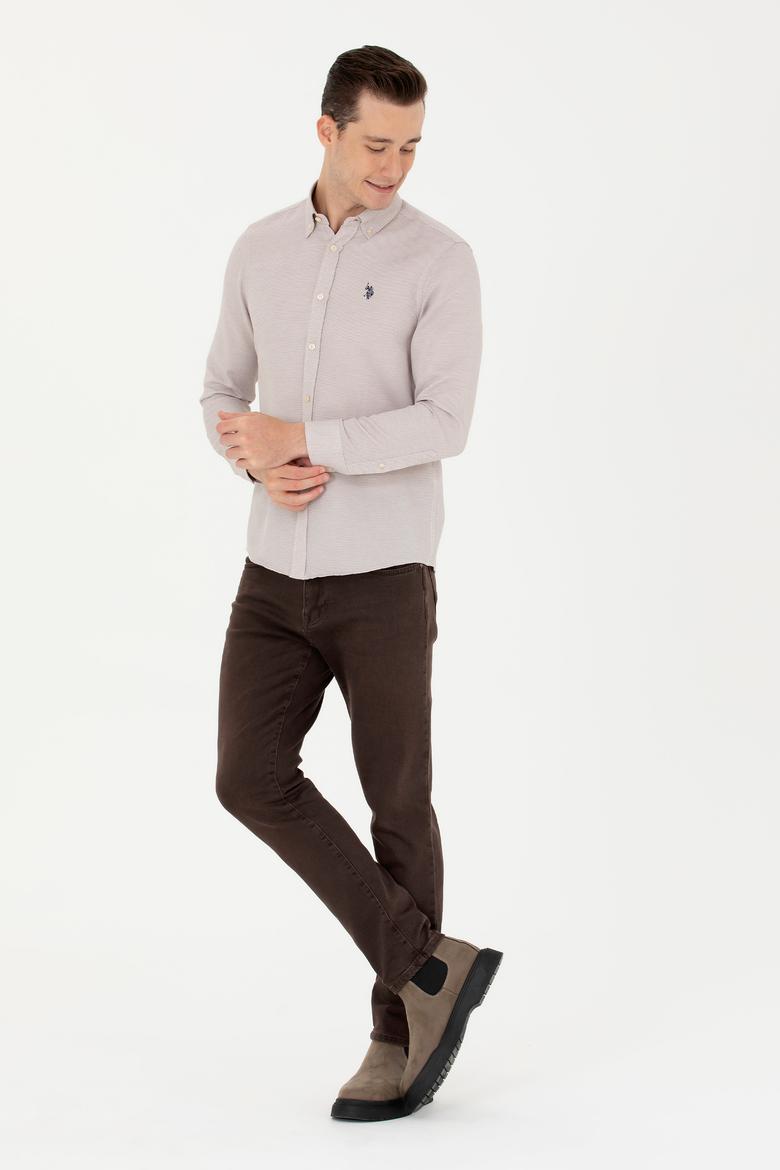 Erkek Kum Uzun Kollu Gömlek - 50279420001