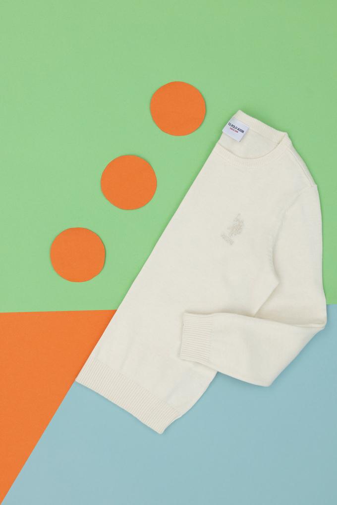 Kız Çocuk Krem Basic Kazak