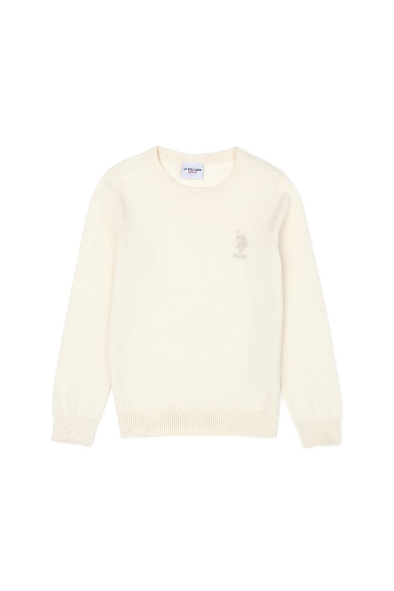 Kız Çocuk Krem Basic Kazak - 50269399026