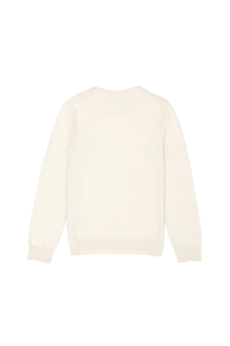 Kız Çocuk Krem Basic Kazak - 50269399026