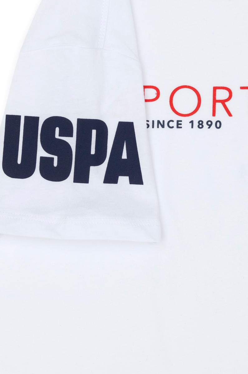 Kız Çocuk Beyaz Bisiklet Yaka Tişört