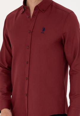 Erkek Bordo Uzun Kollu Basic Gömlek - 50271269125
