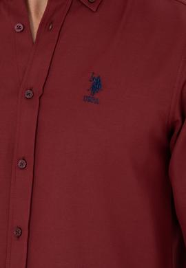 Erkek Bordo Uzun Kollu Basic Gömlek - 50271269125