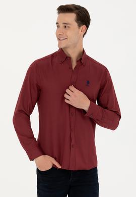 Erkek Bordo Uzun Kollu Basic Gömlek - 50271269125