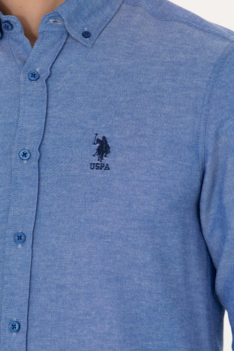 Erkek Saks Uzun Kollu Basic Gömlek - 50271269133