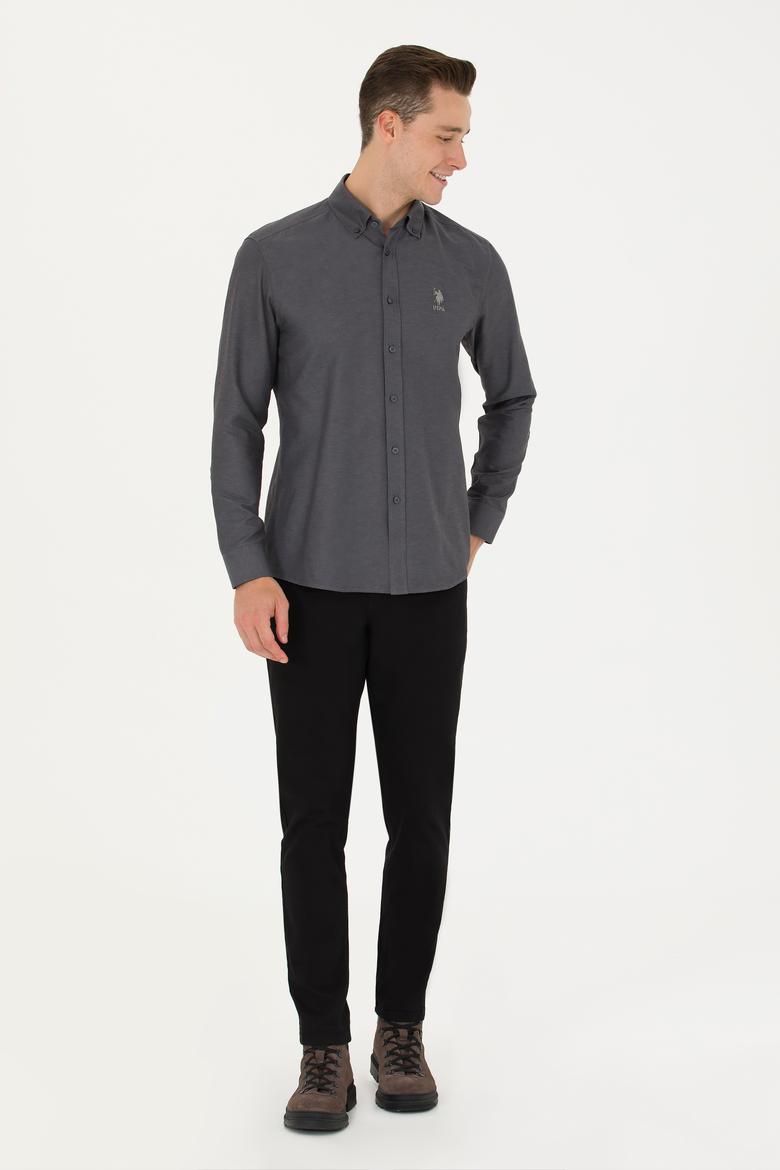 Erkek Antrasit Uzun Kollu Basic Gömlek - 50271274037