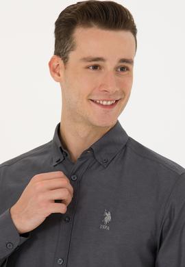 Erkek Antrasit Uzun Kollu Basic Gömlek - 50271274037