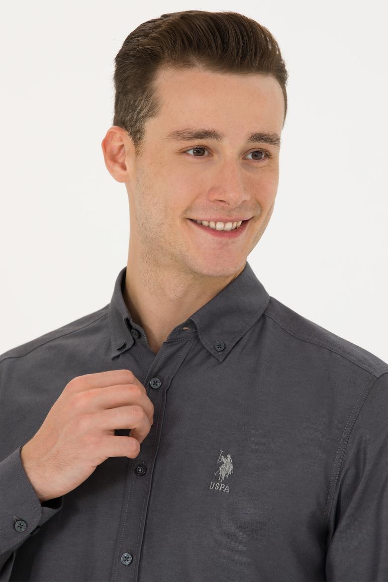 Erkek Antrasit Uzun Kollu Basic Gömlek - 50271274037