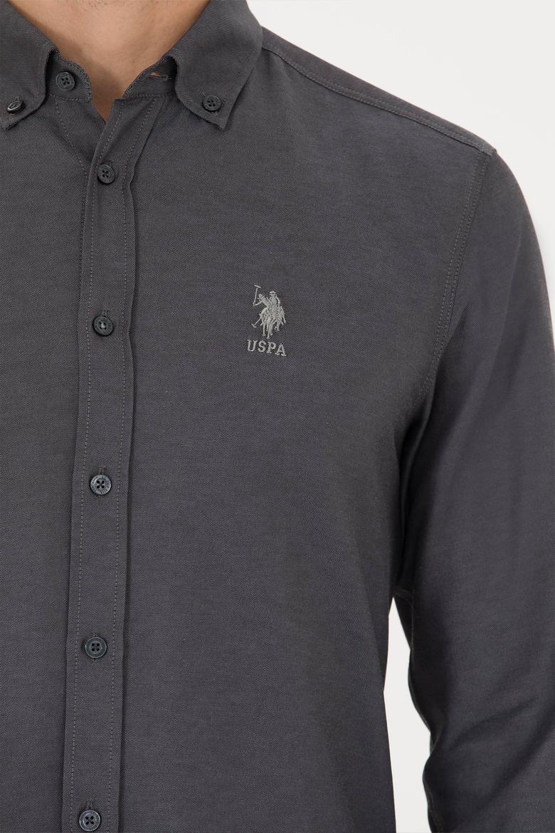 Erkek Antrasit Uzun Kollu Basic Gömlek - 50271274037