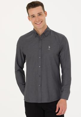 Erkek Antrasit Uzun Kollu Basic Gömlek - 50271274037