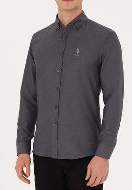 Erkek Antrasit Uzun Kollu Basic Gömlek - 50271274037
