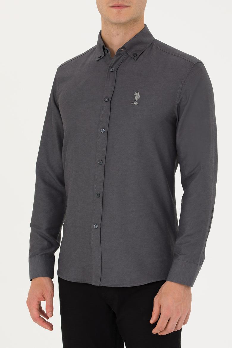 Erkek Antrasit Uzun Kollu Basic Gömlek - 50271274037