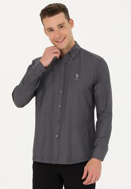 Erkek Antrasit Uzun Kollu Basic Gömlek - 50271274037