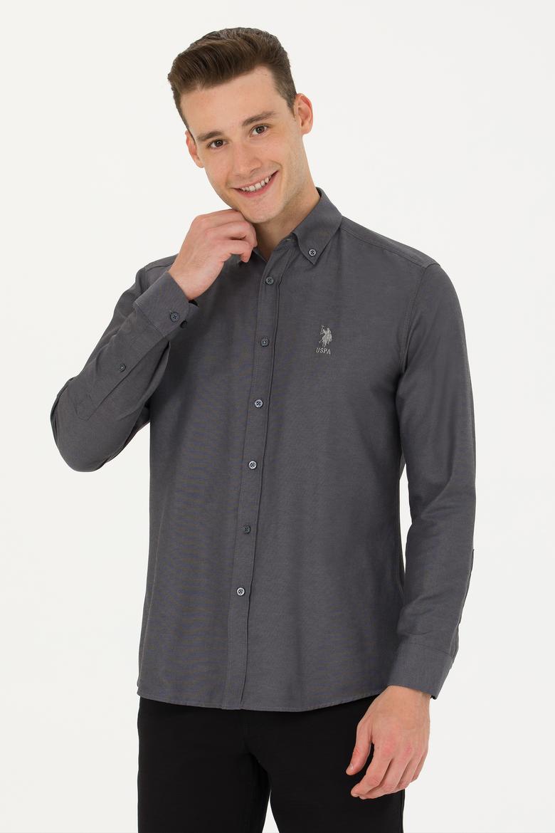 Erkek Antrasit Uzun Kollu Basic Gömlek - 50271274037