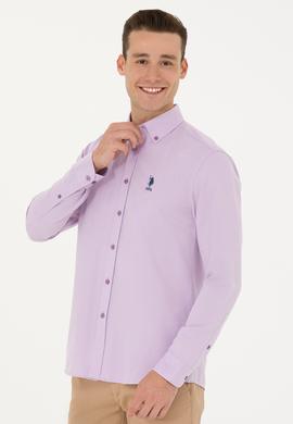 Erkek Lila Uzun Kollu Basic Gömlek - 50271274045
