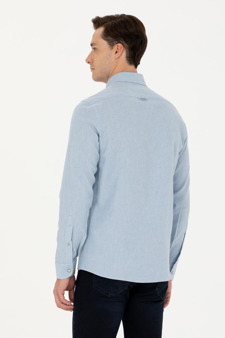 Erkek Açık Mavi Uzun Kollu Basic Gömlek - 50271275006