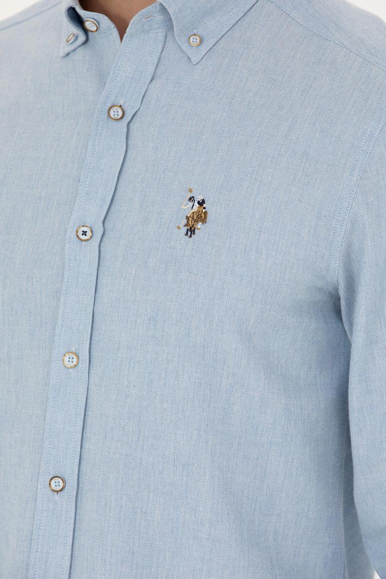 Erkek Açık Mavi Uzun Kollu Basic Gömlek - 50271275006