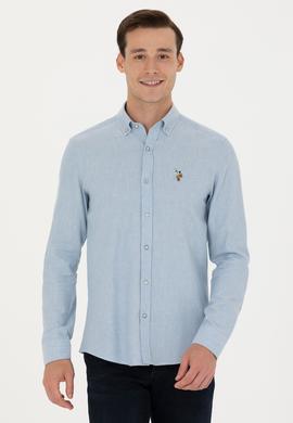 Erkek Açık Mavi Uzun Kollu Basic Gömlek - 50271275006