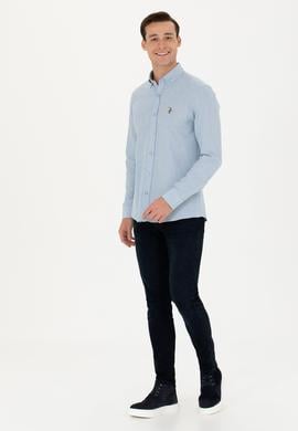Erkek Açık Mavi Uzun Kollu Basic Gömlek - 50271275006