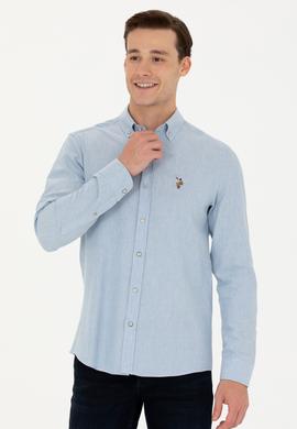 Erkek Açık Mavi Uzun Kollu Basic Gömlek - 50271275006
