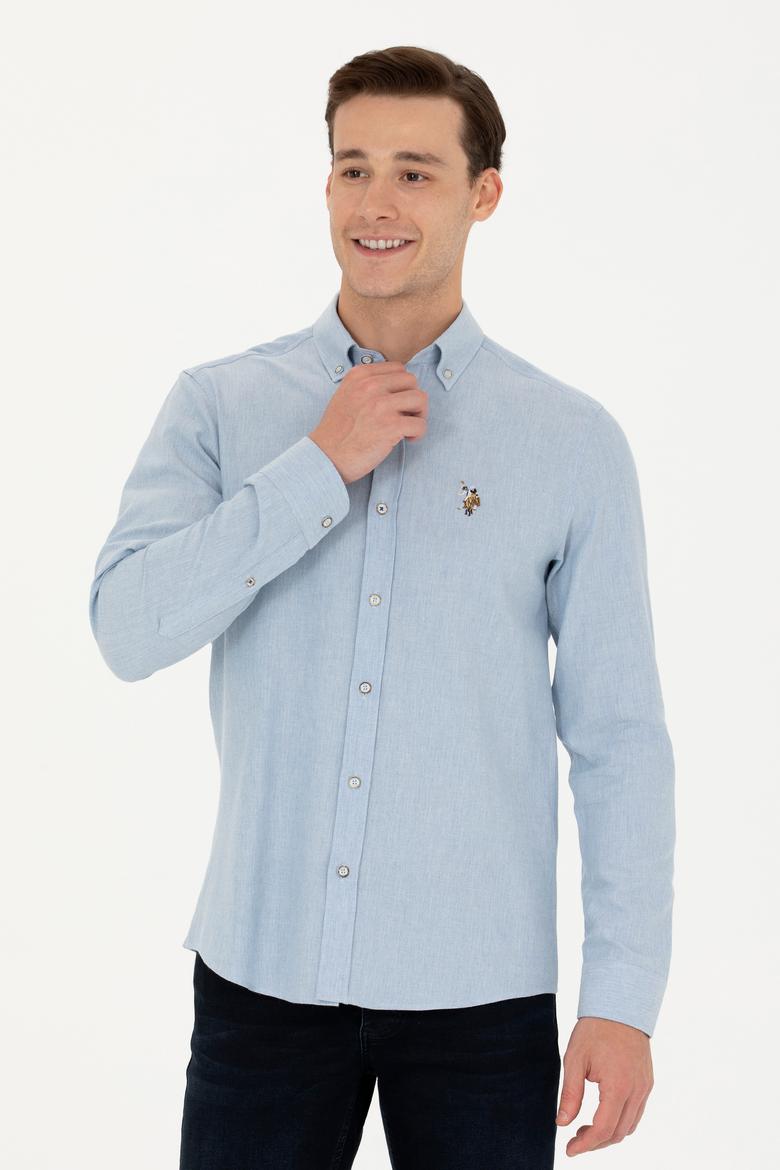 Erkek Açık Mavi Uzun Kollu Basic Gömlek - 50271275006