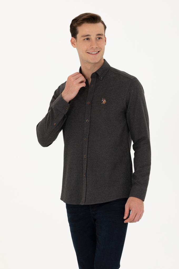 Erkek Siyah Uzun Kollu Basic Gömlek