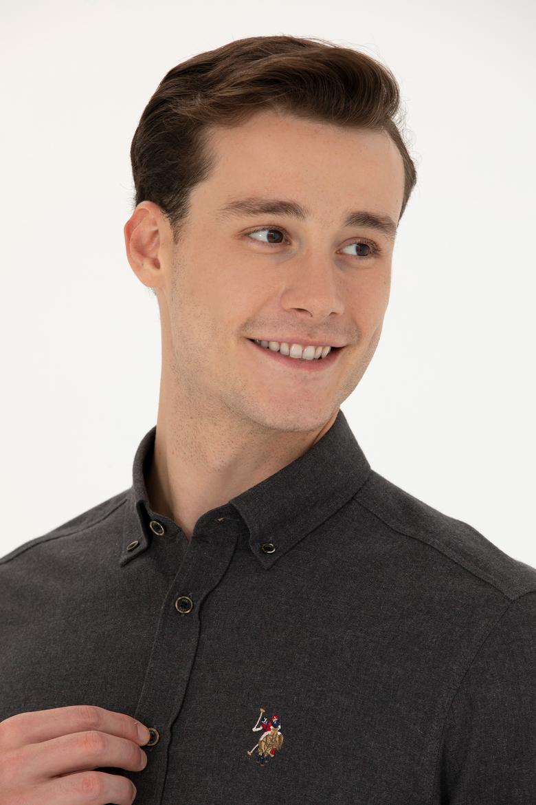 Erkek Siyah Uzun Kollu Basic Gömlek - 50271275169