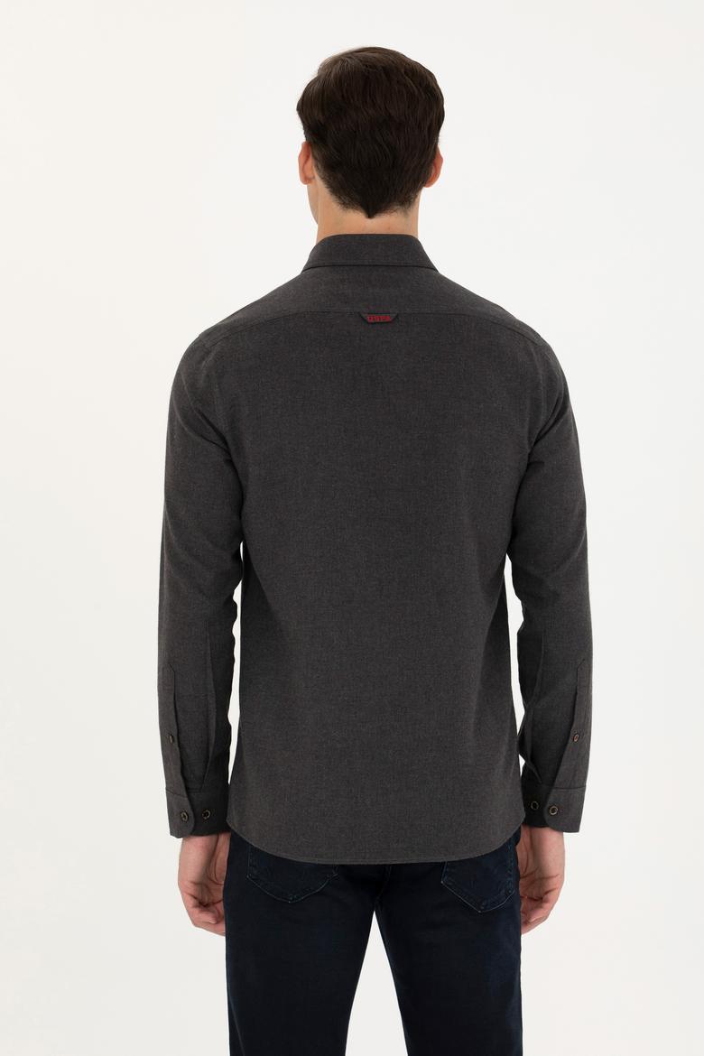 Erkek Siyah Uzun Kollu Basic Gömlek - 50271275169