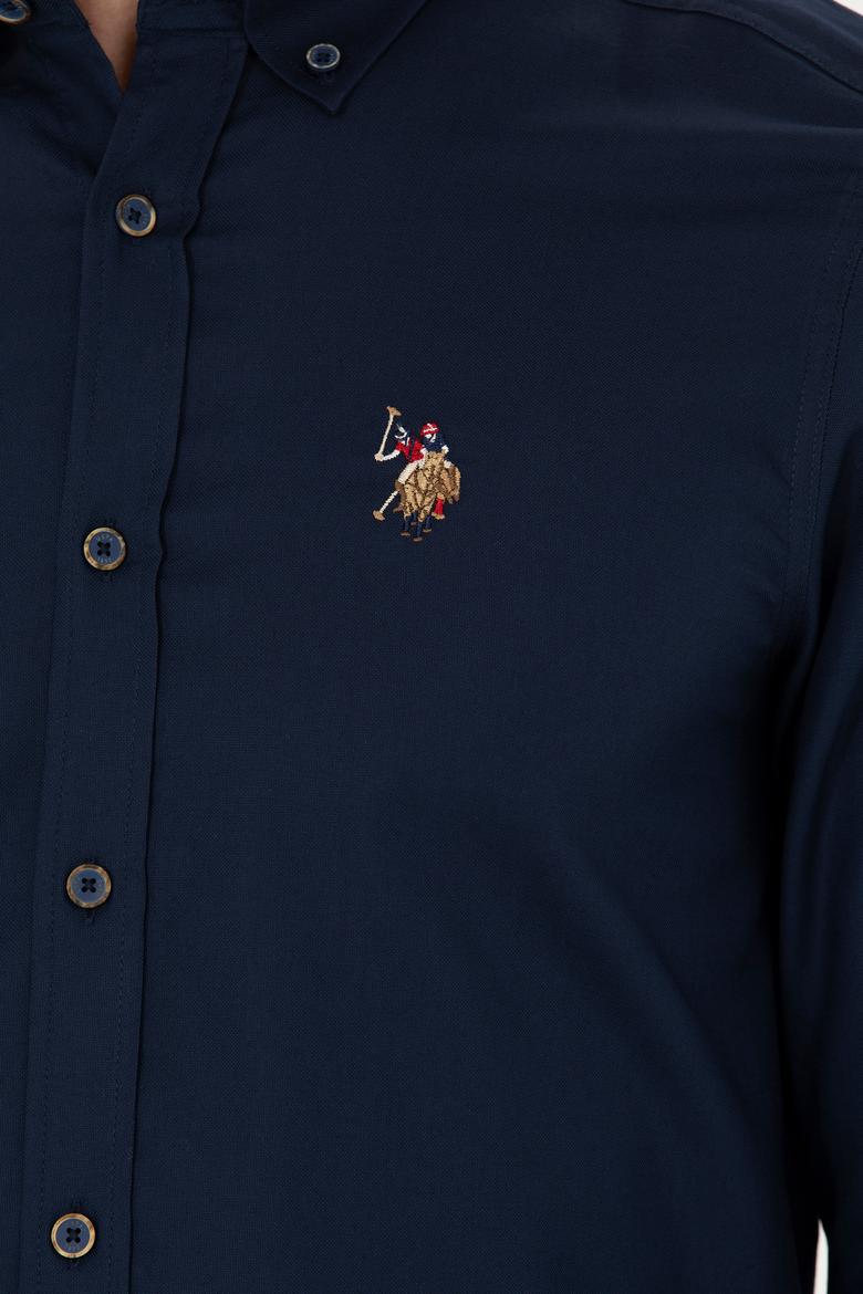 Erkek Lacivert Uzun Kollu Basic Gömlek - 50271276024