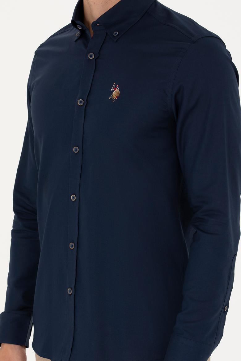 Erkek Lacivert Uzun Kollu Basic Gömlek - 50271276024