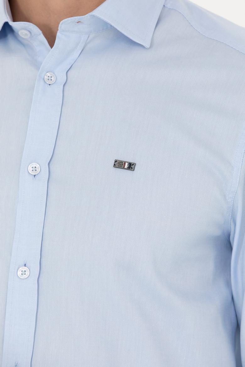 Erkek Açık Mavi Uzun Kollu Basic Gömlek - 50271279006